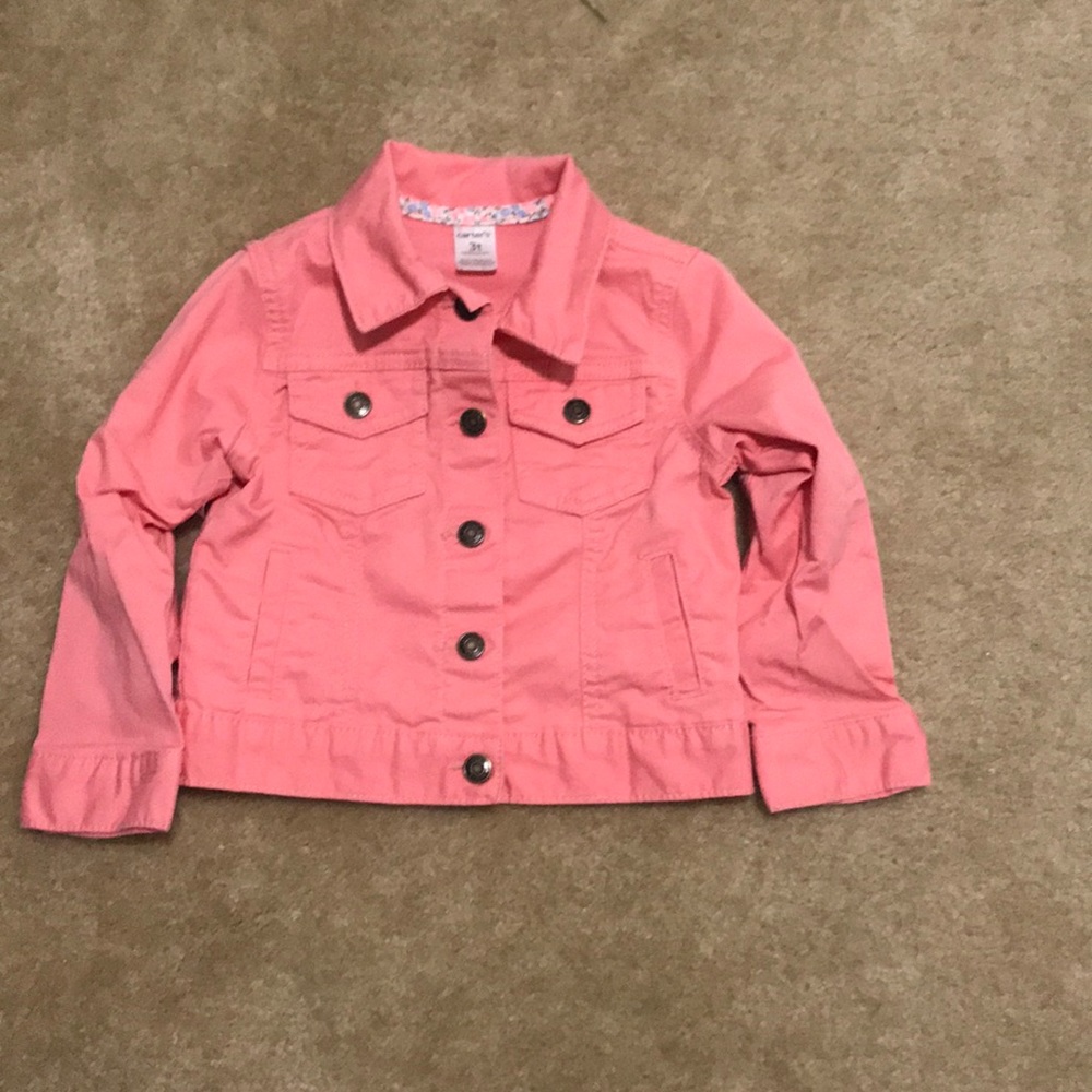 Carters pink coral snap jacket